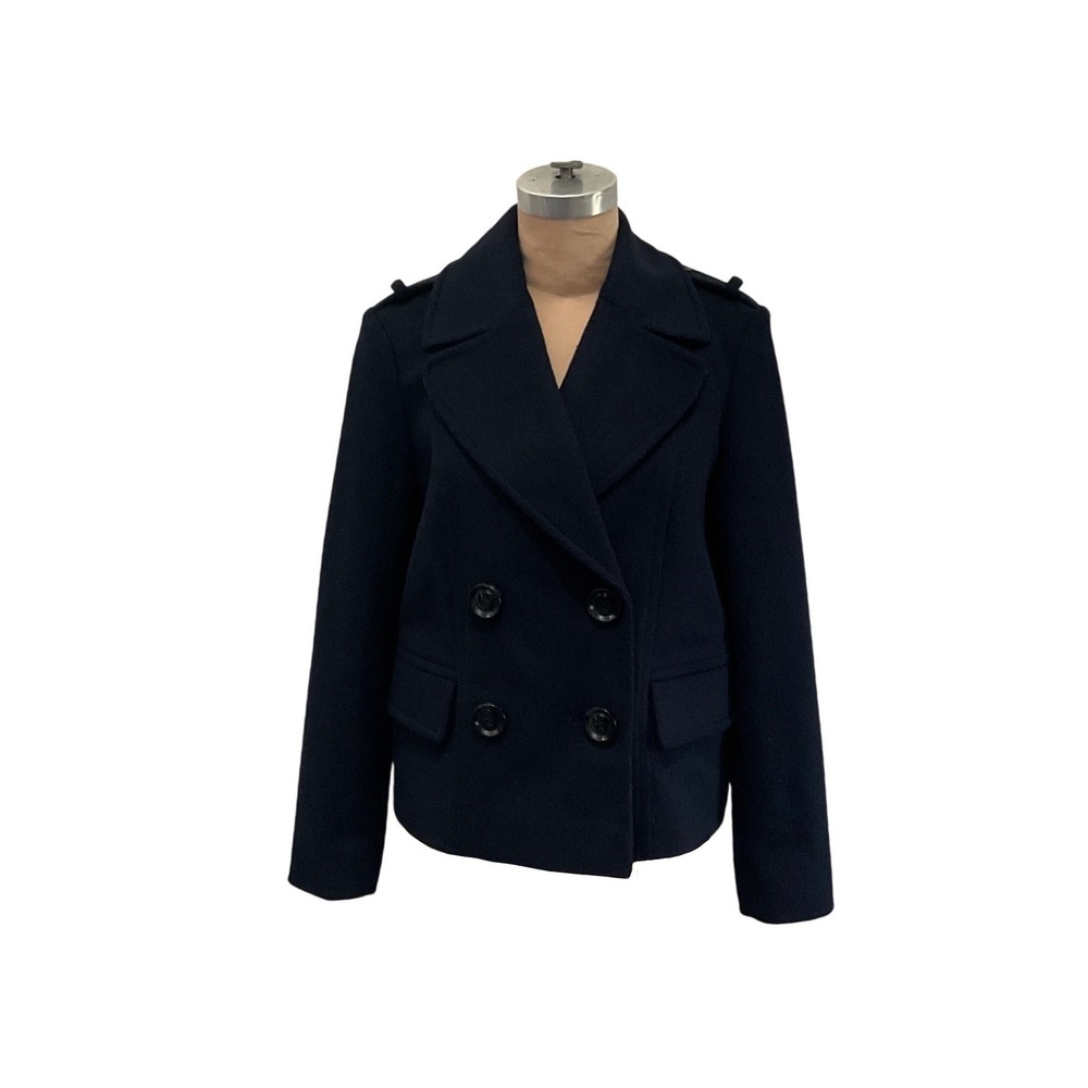 Sam Edelman Navy Wool Blend Double Breasted Military Blazer Jacket Women's 2